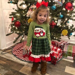 Ricrac & Ruffle Travel Trailer Christmas dress